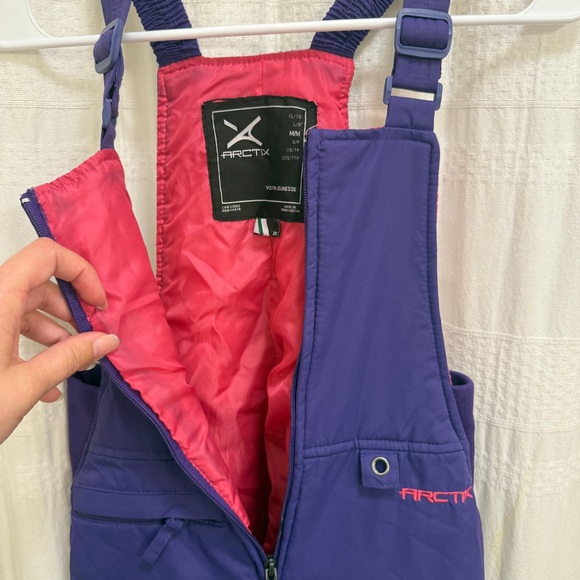 Arctix Snow Bib Overalls Purple Pink Youth Medium Ski Pants - Picture 4 of 5